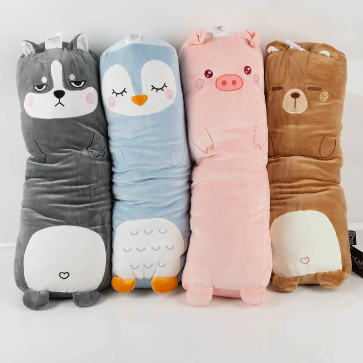 Kissen Spandex Super Soft Plüsch Grumpy Dog grau 60cm