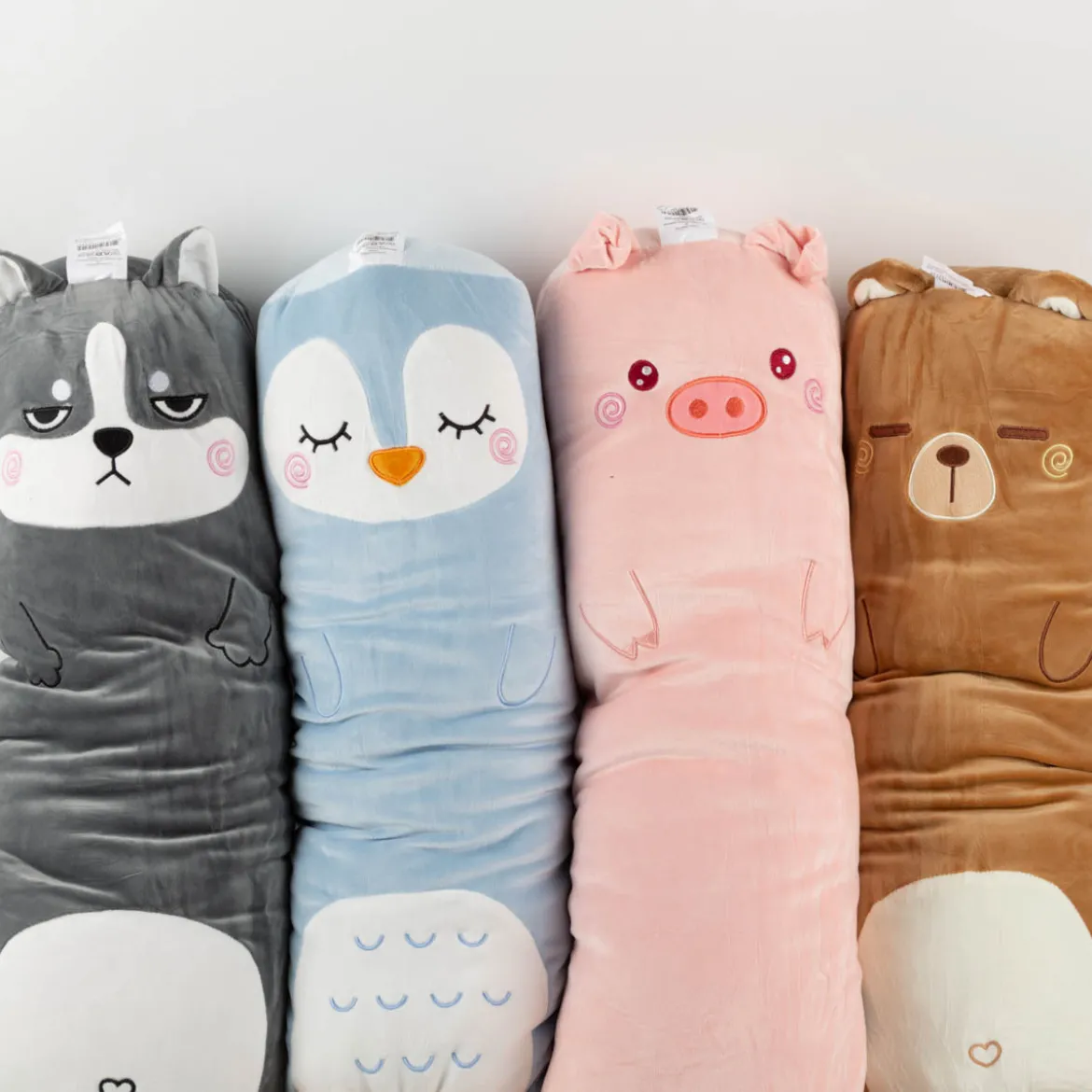 Kissen Spandex Super Soft Plüsch Grumpy Dog grau 60cm