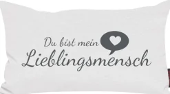 Kissen Spruchkissen Zitate Lieblingsmensch 30x50cm weiß