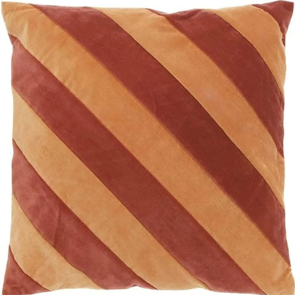 Kissen Stripe Querstreifen Samt redwood sandwood 45x45cm
