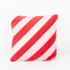 Kissen Stripe Querstreifen Samt Rot Rosa 45x45cm