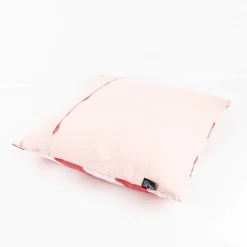 Kissen Stripe Querstreifen Samt Rot Rosa 45x45cm