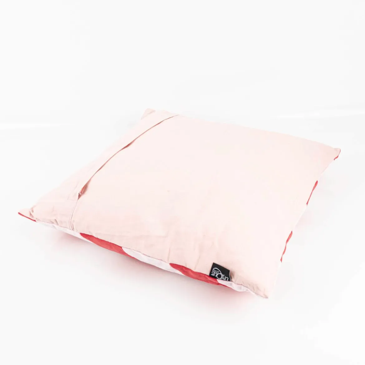 Kissen Stripe Querstreifen Samt Rot Rosa 45x45cm