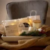 Kissen Winter Schlaf Sterne hellbeige grau gold 25x40cm von La Vida