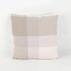 Kissen Wolloptik Karo beige 45x45cm