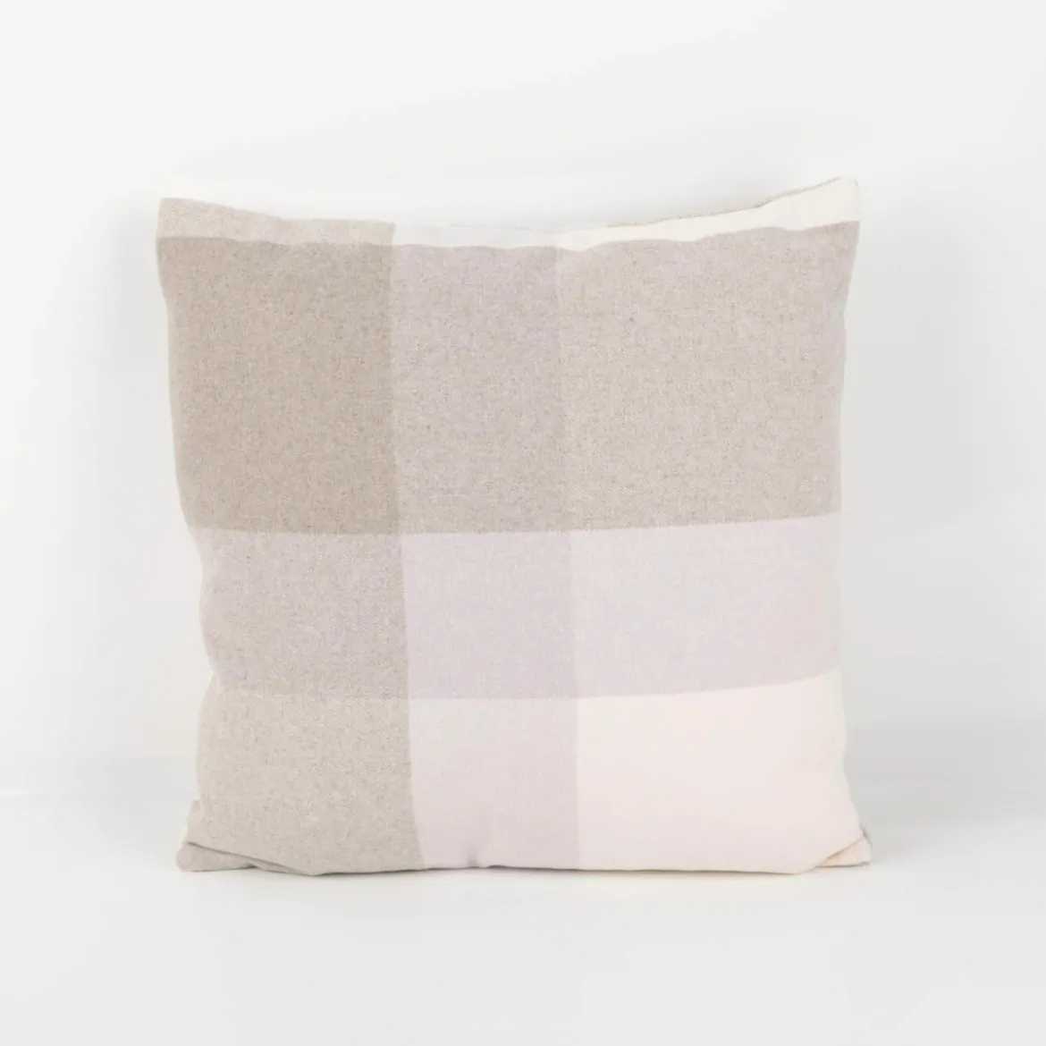 Kissen Wolloptik Karo beige 45x45cm