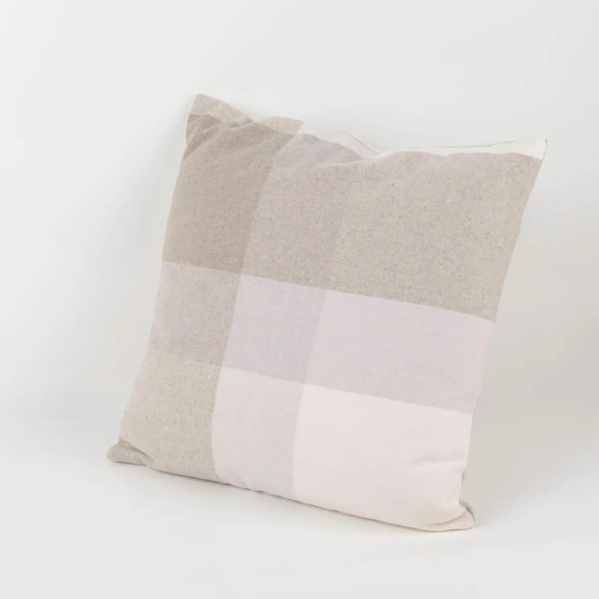Kissen Wolloptik Karo beige 45x45cm