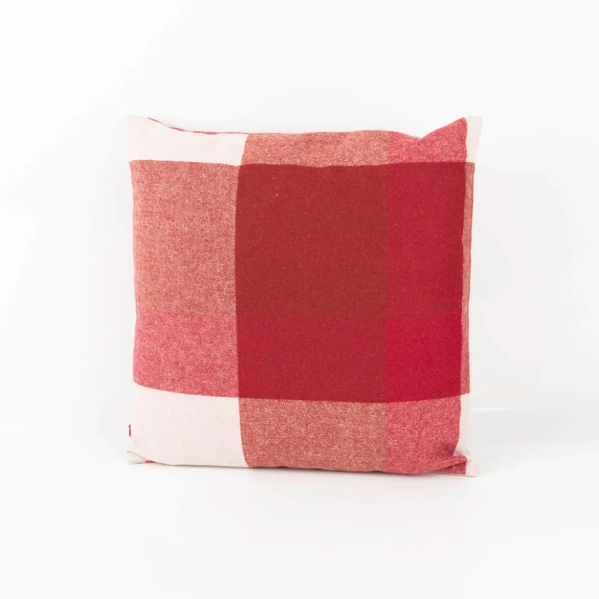 Kissen Wolloptik Karo rot 45x45cm