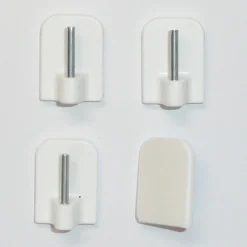 Klebehaken Selbstklebehaken für Vitragenstangen weiss 4er Pack