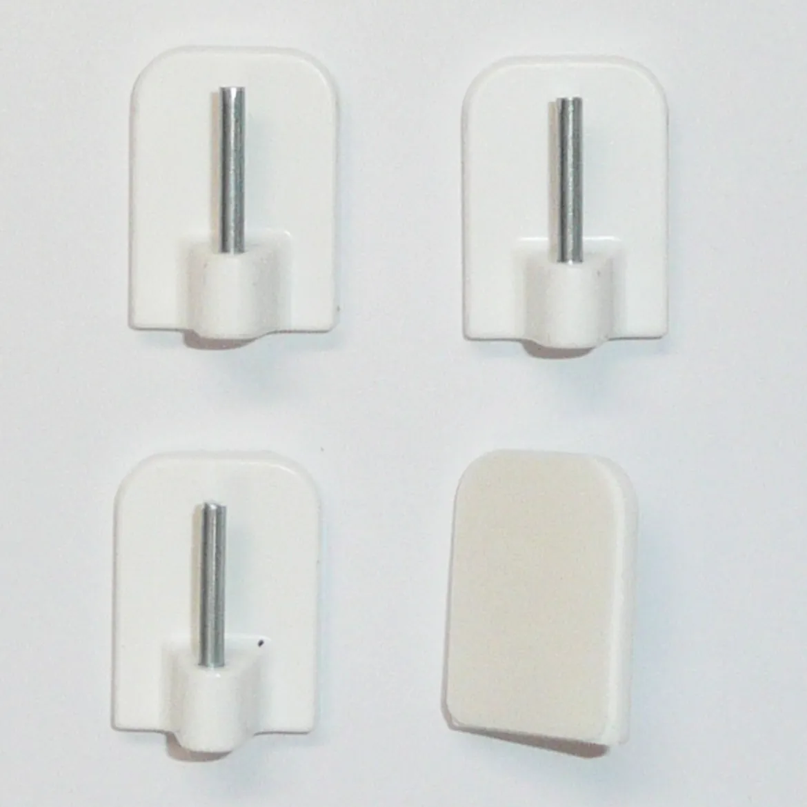 Klebehaken Selbstklebehaken für Vitragenstangen weiss 4er Pack
