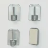 Klebehaken Selbstklebehaken für Vitragenstangen silber 4er Pack