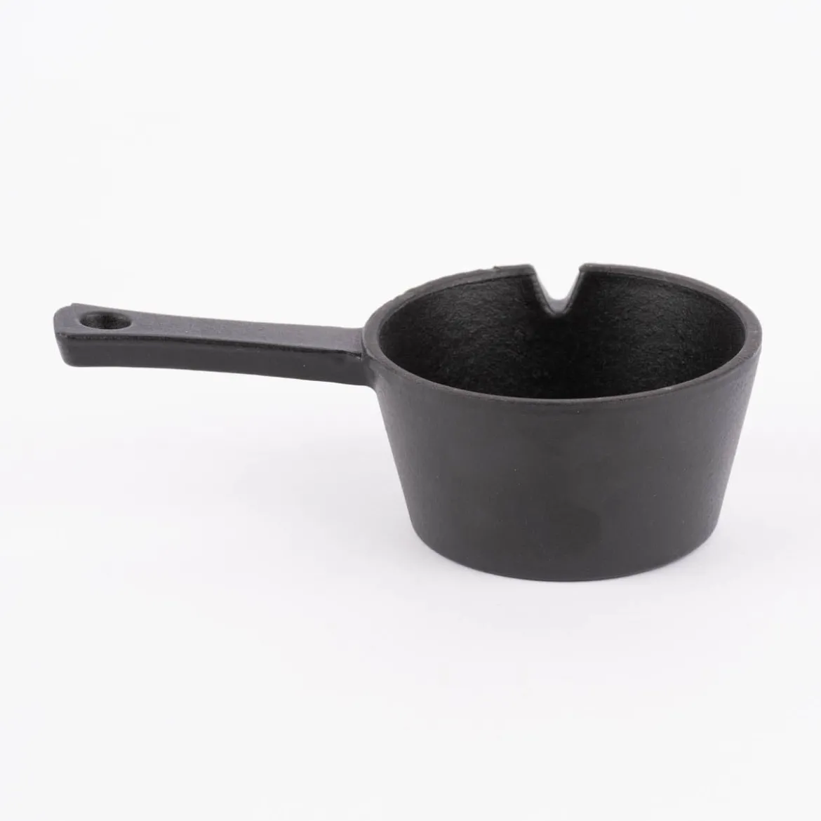 Kleiner Kochtopf Gusseisen mit Griff schwarz 10x17cm