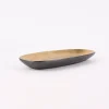Kleiner Teller oval Glamour Porzellan goldfarbig schwarz 25x11,5cm versch. Varianten