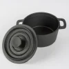 Kleiner Topf mit Deckel aus Gusseisen schwarz 14x7,5cm