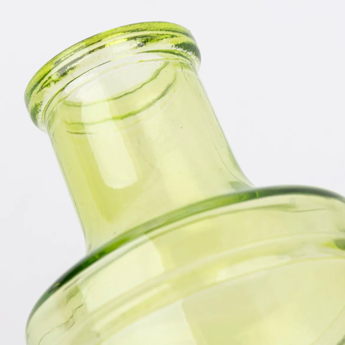 Kleine Vase Flaschenform zylinderförmig transparent Glas verschiedenen Farben 6,5x13cm