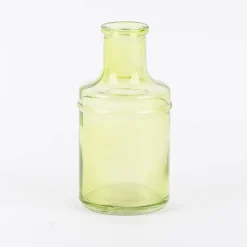 Kleine Vase Flaschenform zylinderförmig transparent Glas verschiedenen Farben 6,5x13cm