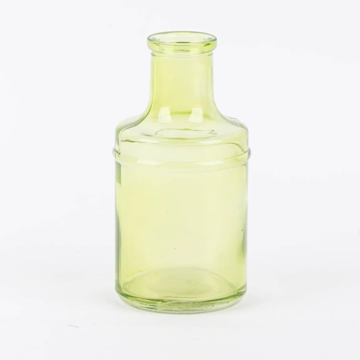 Kleine Vase Flaschenform zylinderförmig transparent Glas verschiedenen Farben 6,5x13cm