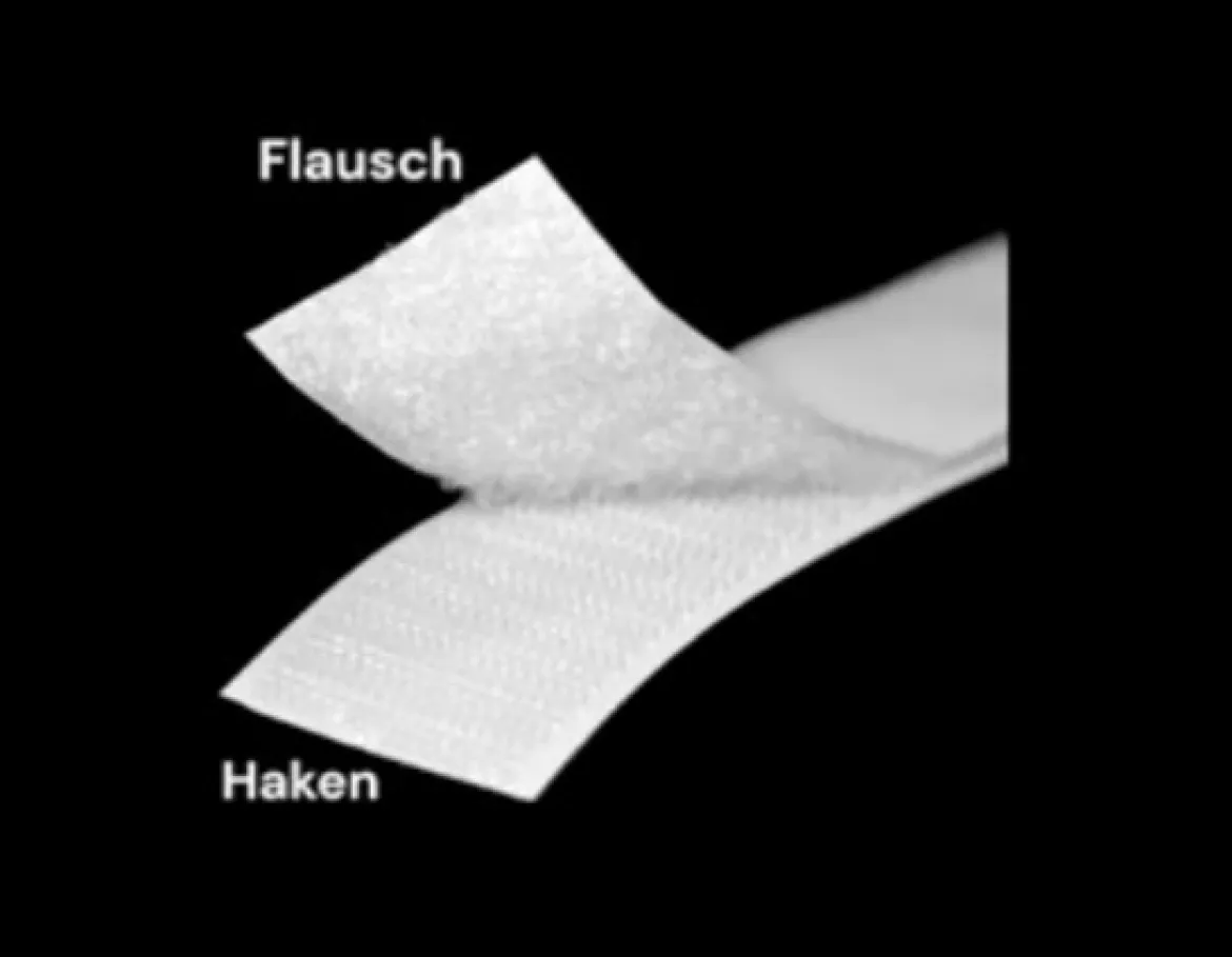 Klettband Hakenband 50 mm weiß zum Aufnähen Meterware