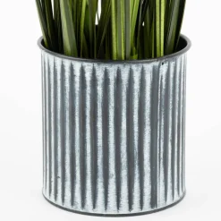 Künstliches Gras im Metalltopf grün schwarz 9,5x45cm