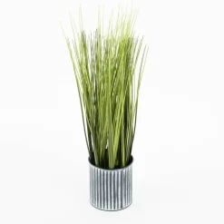 Künstliches Gras im Metalltopf grün schwarz 9,5x45cm