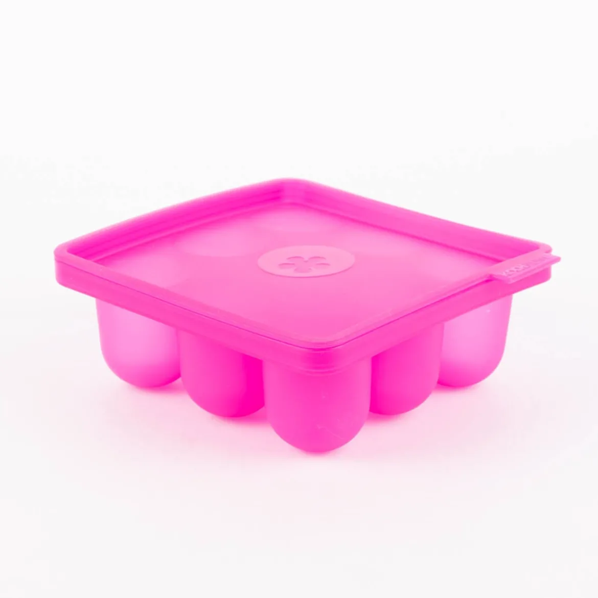 Kochblume Eiswürfelform Halbrund L Silikon mit Deckel pink 16x16x6cm