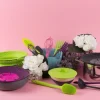 Kochblume Faltsieb Silikonsieb pink verschiedene Größen