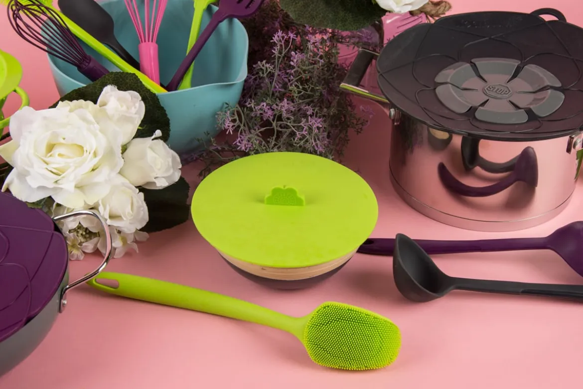 Kochblume Küchenlöffel Servierlöffel Silikonlöffel 27cm lila