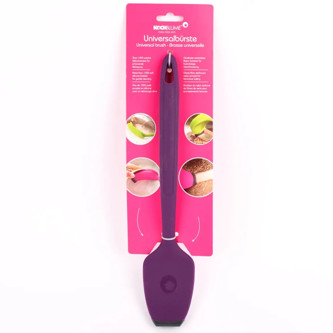 Kochblume Silikon Universalbürste Spülbürste 31cm lila
