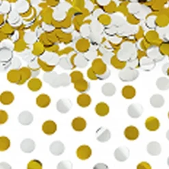 Konfetti Kanone Punkte silber gold 60cm