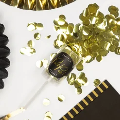 Konfetti Kanone Push Pop gold glänzend 1,5cm