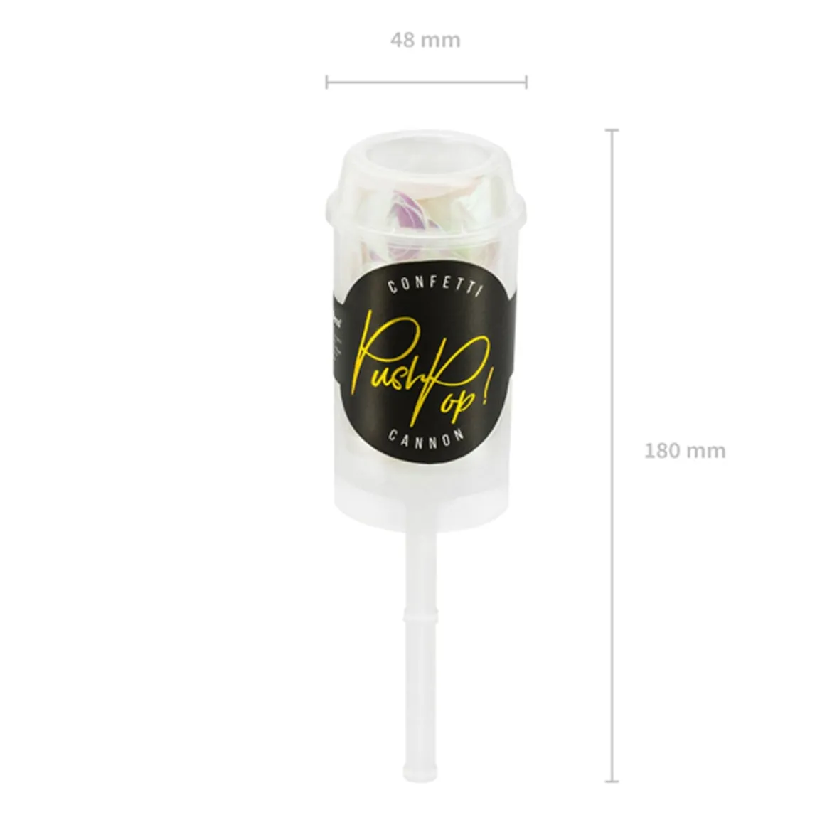 Konfetti Kanone Push Pop irisierend 1,5cm