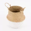 Korb aus Seegras mit Farbabsatz natur weiß 20x21,5cm