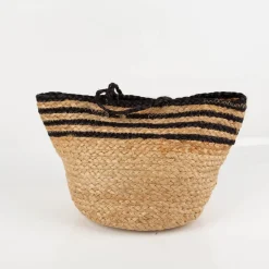 Korb geflochten mit Henkeln natur schwarz 28x20cm von Sass & Belle