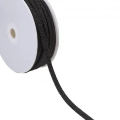 Kordel Kettengeflecht flach Metallic schwarz 8mm Breite