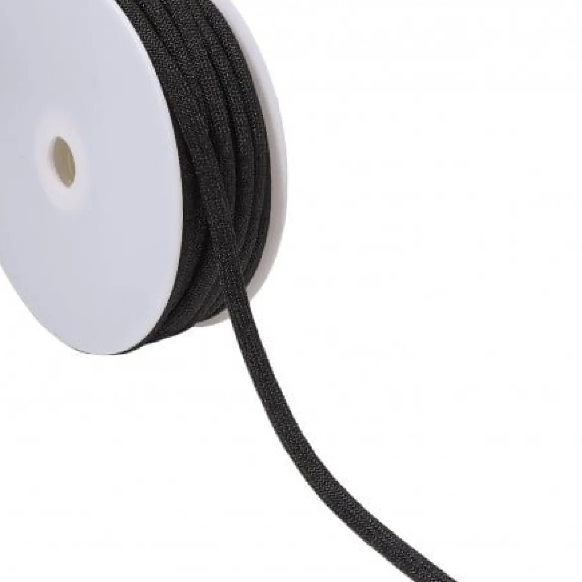 Kordel Kettengeflecht flach Metallic schwarz 8mm Breite
