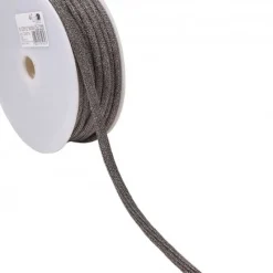 Kordel Kettengeflecht flach Metallic mittelgrau 8mm Breite