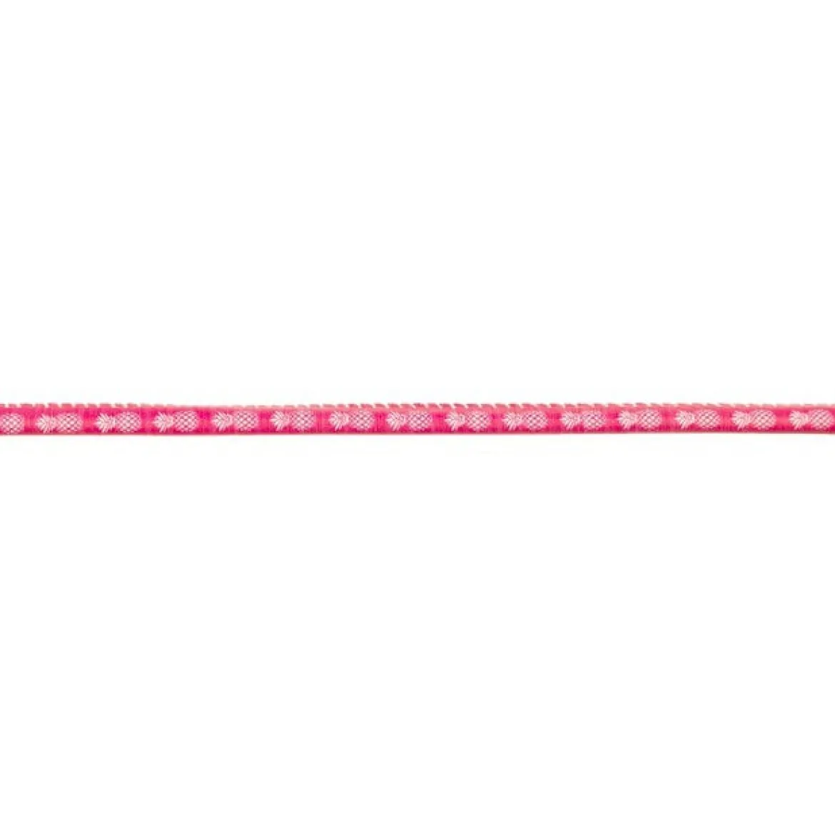 Kordel Kunstleder Zierband Ananas pink weiß Breite: 6mm