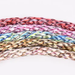 Kordel Polyester beige rosa meliert Breite: 8mm