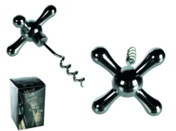 Korkenzieher Metall Nostalgie silberfarbig 10x5,5cm