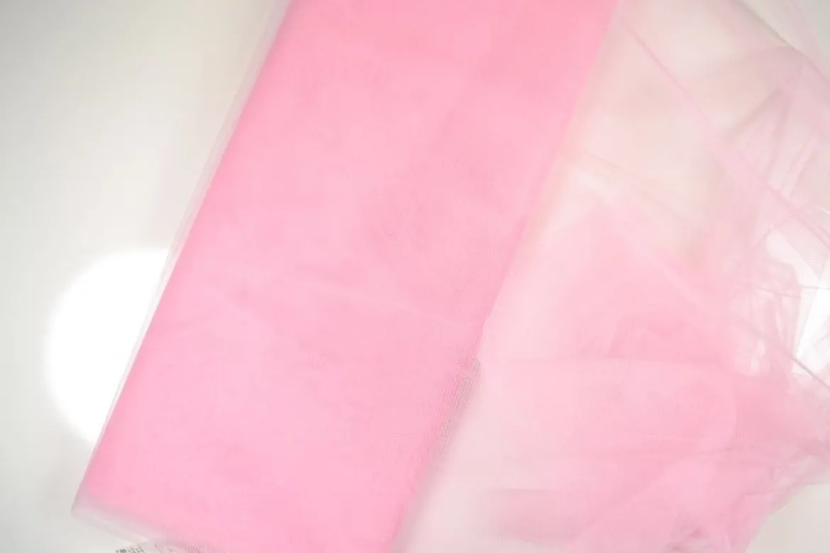 Kreativstoff Tüll Polyester rosa 1,4m Breite