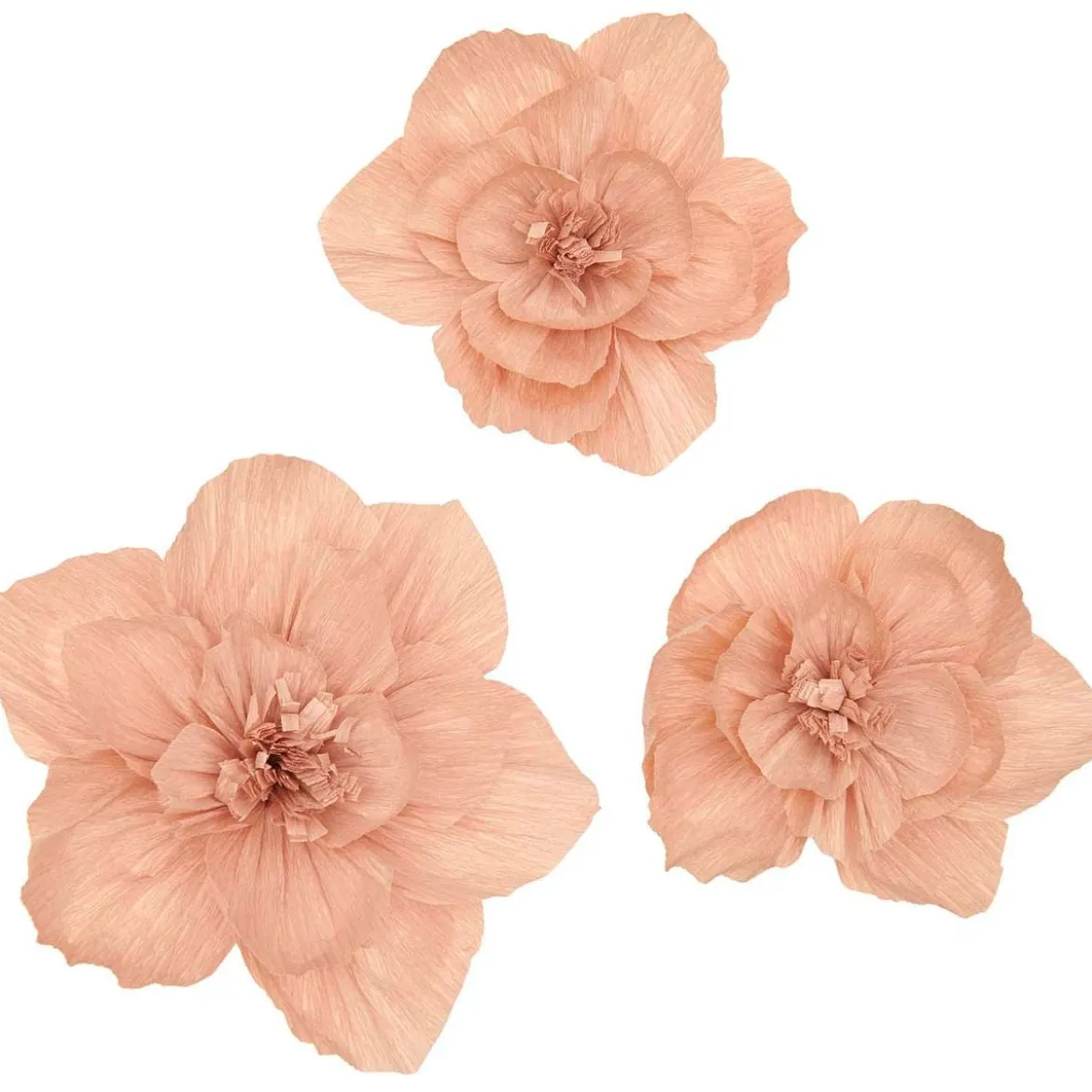 Krepppapier Blüten lachs von Rico Design im 3er Set