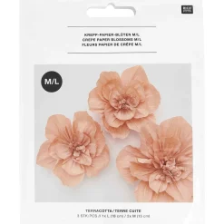 Krepppapier Blüten lachs von Rico Design im 3er Set