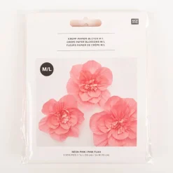 Krepppapier Blüten Neonpink 3er Set von Rico Design (La Vie en Rose)