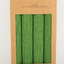 Krepppapier Grün 4 Bögen 25×60 cm, 180 % Krepp – ideal für Papierblumen | Creativ Company