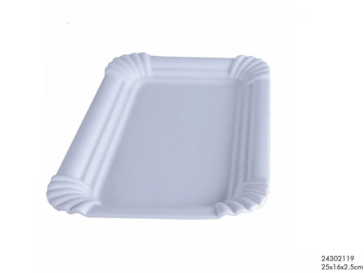Kuchen Serviere Tablett Schale groß weiß 25x16cm