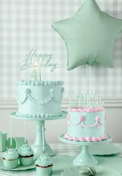 Kuchentopper Happy Birthday Acryl mintgrün 16,5x18cm
