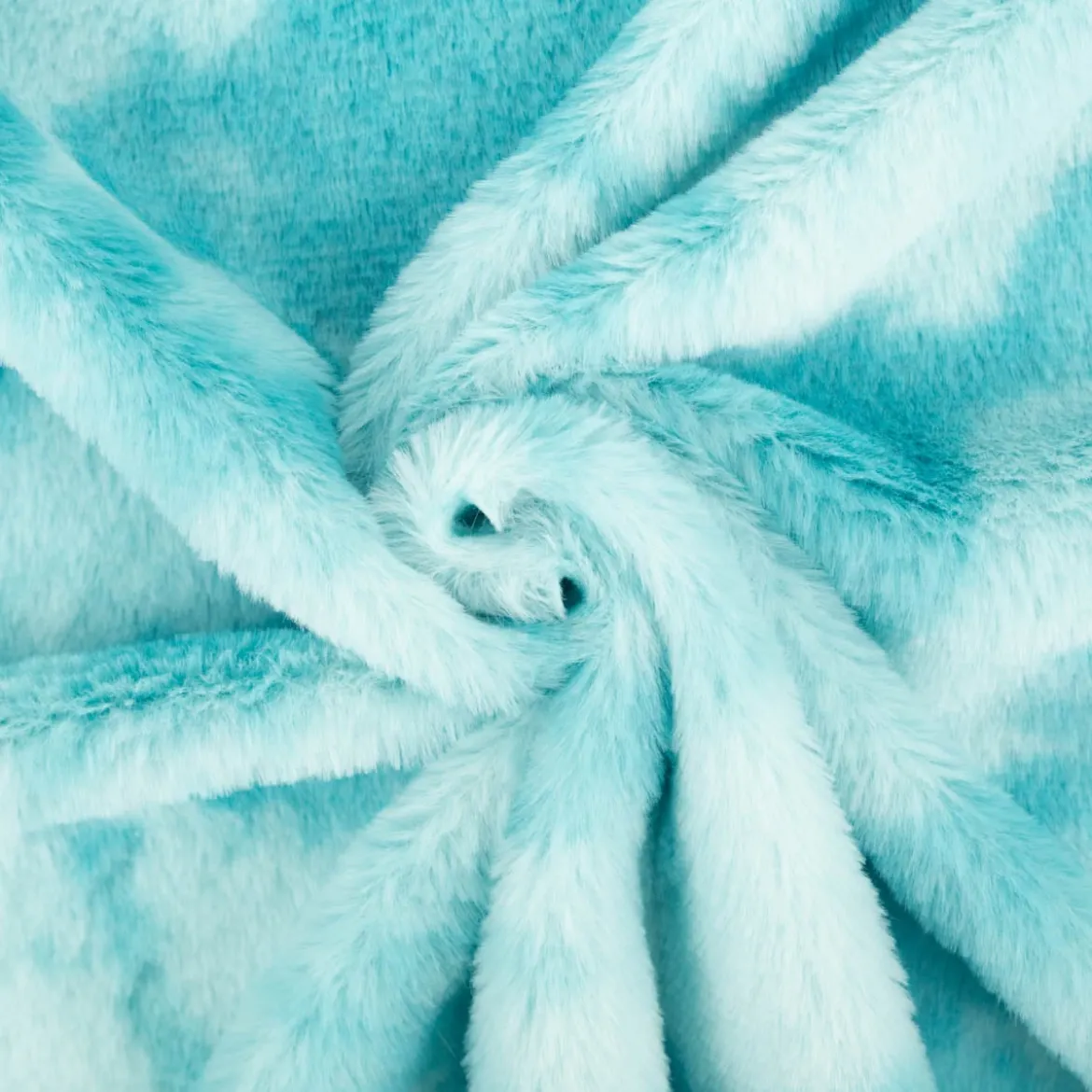 Kunstfelll Soft-Plüsch Meterware Batik blau 1,50m Breite