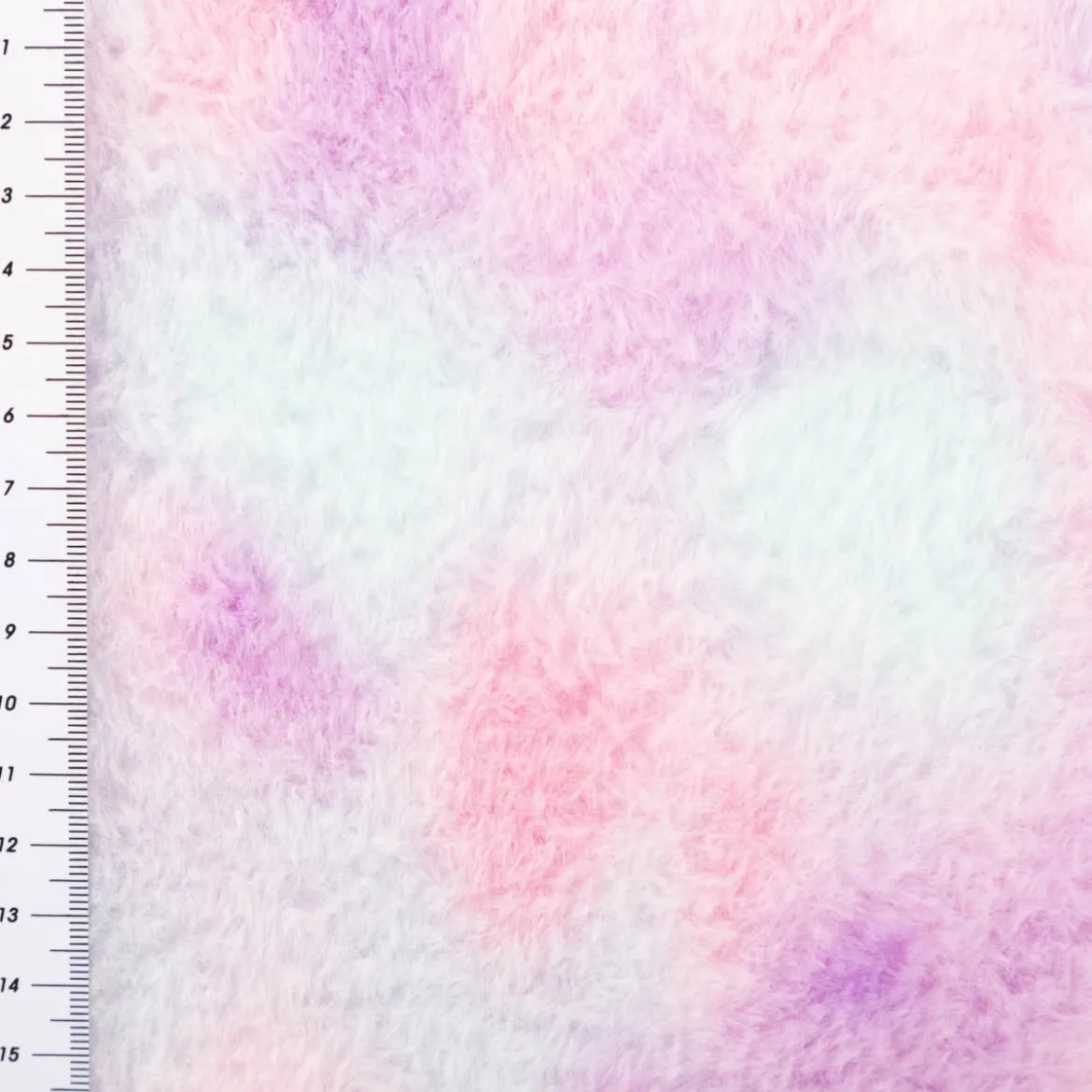Kunstfell Soft-Plüsch Meterware Batik rosa lila hellblau 1,50m Breite