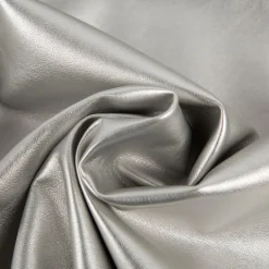 Kunstleder Lederimitat Kreativleder Polsterleder Bekleidungsleder mit Viskose hell silber metallic 1,4m Breite