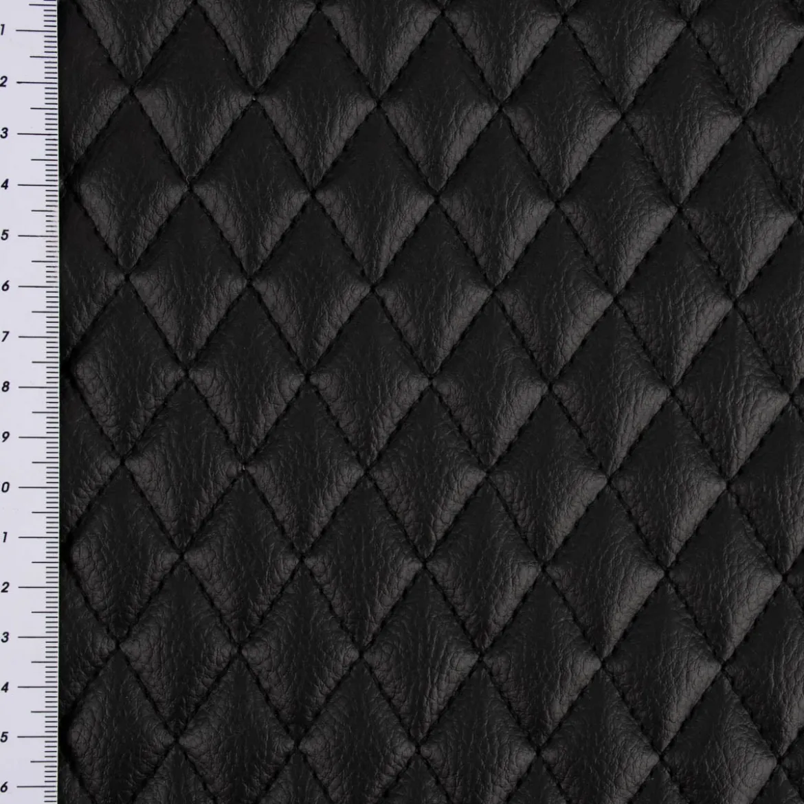 Kunstleder Lederimitat Steppstoff Steppung Rauten schwarz 1,4m Breite